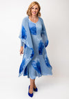 Alquema One Size Printed Chiffon Dress & Jacket, Blue