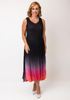 Alquema One Size Ombre Chiffon Dress & Jacket, Onyx Black