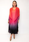 Alquema One Size Ombre Chiffon Dress & Jacket, Orange Multi