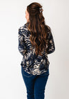 Anonymous Animal Print Buttoned Blouse, Navy