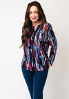 Anonymous Abstract Print Blouse, Navy and Red