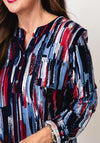 Anonymous Abstract Print Blouse, Navy and Red