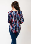Anonymous Abstract Print Blouse, Navy and Red