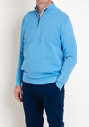 Andre Paris Ribbed Knit Quarter Zip Sweater, Blue