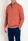 Andre Paris Ribbed Knit Quarter Zip Sweater, Mango
