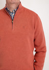 Andre Paris Ribbed Knit Quarter Zip Sweater, Mango