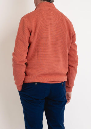 Andre Paris Ribbed Knit Quarter Zip Sweater, Mango