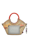 Anekke Abstract Round Handle Large Grab Bag, Red