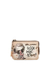 Anekke Hollywood Multi Compartment Small Coin Wallet, Beige