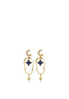 Angela D’Arcy Druzy Moon & Star Drop Earrings, Blue