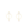 Angela D’Arcy Geometric Rose Quartz Earrings, Gold
