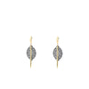 Angela D’Arcy Black Leaf With Gold Spike Earrings, Gold