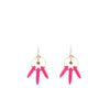 Angela D’Arcy Pink Spike Hook Earrings, Gold