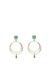 Angela D’Arcy Infinite Double Hoop CZ Earring, Mint
