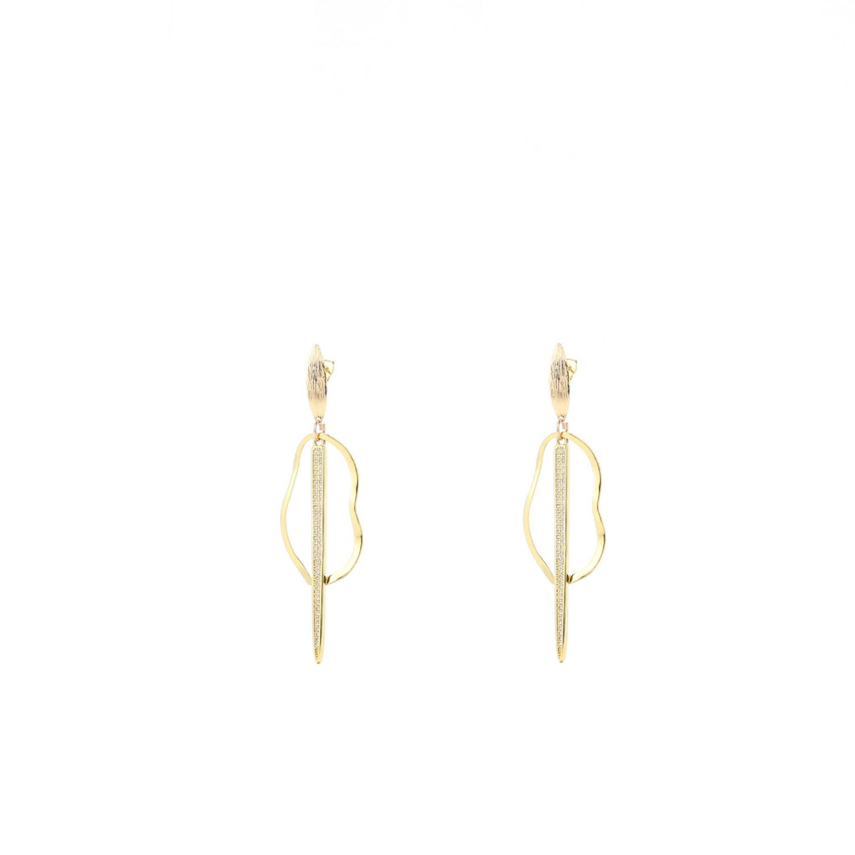 Angela D’Arcy Curvy Hoop Spike Earrings, Gold