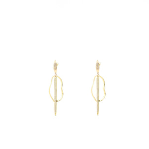 Angela D’Arcy Curvy Hoop Spike Earrings, Gold