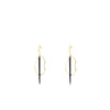 Angela D’Arcy Gunmetal Curvy Hoop and Spike Earrings, Gold