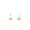 Angela D’Arcy Turquoise Hook Leaf Earrings, Gold
