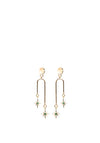Angela D’Arcy Faling Star Drop Earrings, Gold & Green