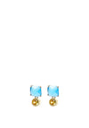 Angela D’Arcy Blue Baby Faceted Earrings, Gold
