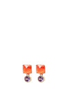 Angela D’Arcy Orange Baby Faceted Earrings, Gold