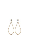 Angela D’Arcy Blue Druzy Teardrop Earrings, Gold