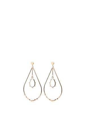 Angela D’Arcy Quartz Large Teardrop Earrings, Gold