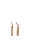 Angela D’Arcy Cresent Moon Tassel Earrings, Gold