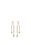 Angela D’Arcy Faling Star Drop Earrings, Gold & Navy