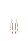 Angela D’Arcy Faling Star Drop Earrings, Gold & Pink