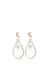 Angela D’Arcy Teardrop Silver Shooting Star Earrings, Gold