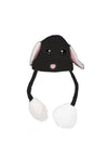 Kids Moving Ears Plush Knit Hat, Black