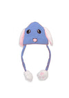 Kids Moving Ears Plush Knit Hat, Blue