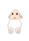 Kids Moving Ears Plush Knit Hat, Cream