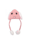 Kids Moving Ears Plush Knit Hat, Pink