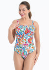 Anita Calvia Print Prosthesis Swimsuit, White Multi