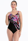 Anita Dirban Print Mastectomy Swimsuit, Black Multi