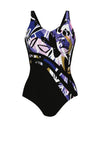 Anita Floral Mastectomy Swimsuit, Black Multi