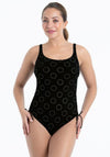 Anita Tavira Print Mastectomy Swimsuit, Black Multi