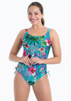 Anita Tavira Floral Mastectomy Swimsuit, Blue
