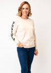 Anomyous Embroidered Flower Jumper, Beige