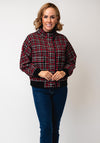 Anonymous Tartan Zip Up Bomber Jacket, Red