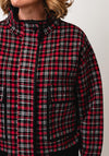 Anonymous Tartan Zip Up Bomber Jacket, Red