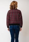 Anonymous Tartan Zip Up Bomber Jacket, Red