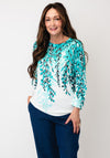 Anonymous Leaf Print Long Sleeved Top, Green