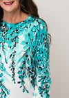 Anonymous Leaf Print Long Sleeved Top, Green