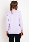 Natalia Collection Embossed Rhinestone Sweater, Lavender