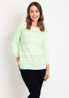 Natalia Collection Embossed Rhinestone Sweater, Lime Green