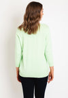 Natalia Collection Embossed Rhinestone Sweater, Lime Green