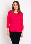 Natalia Collection Embossed Rhinestone Sweater, Rose